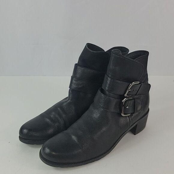 Stuart Weitzman Strap Duo Black Leather Women's Ankle boots - Picture 7 of 12